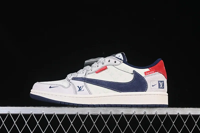 All Categories Air Jordan Jordan Series Basketball Shoes Air Jordan 1 Low High-end Customized Low-top Shoes Travis Scott x Fragment Design x Air Jordan 1 Low OG SP AJ1 Joe 1 LV Joint Piggy Blue Hook Woven Label Low-top Cultural Casual Shoes CX5050-Y15